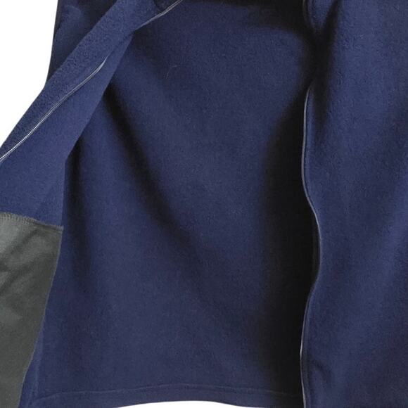 Lands' End Navy Fleece Vest Men's XLRegular Full Zip Pockets - Picture 4 of 7